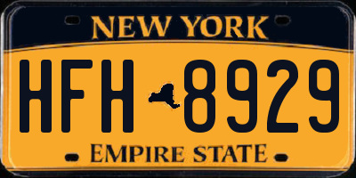 NY license plate HFH8929