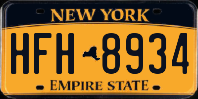 NY license plate HFH8934