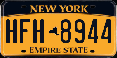 NY license plate HFH8944