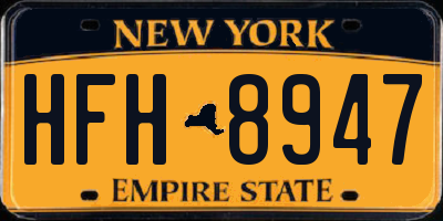 NY license plate HFH8947