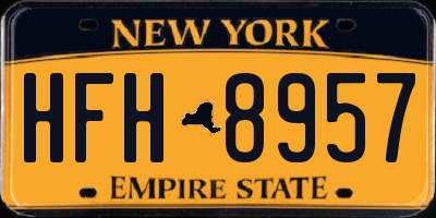 NY license plate HFH8957