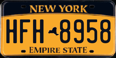 NY license plate HFH8958