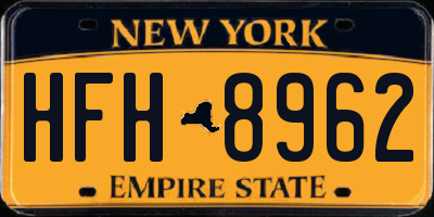 NY license plate HFH8962