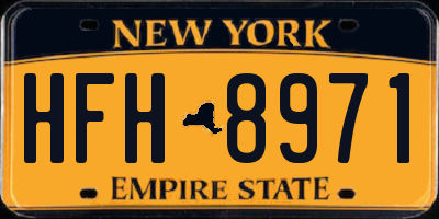 NY license plate HFH8971
