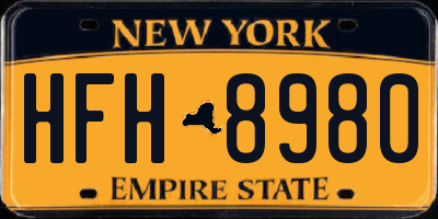 NY license plate HFH8980
