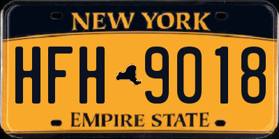 NY license plate HFH9018