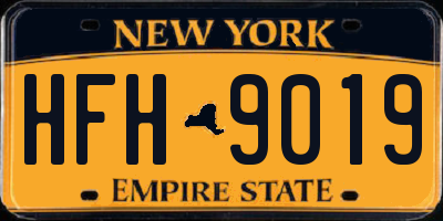 NY license plate HFH9019