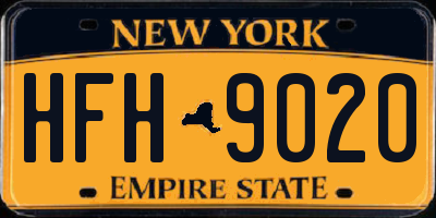 NY license plate HFH9020