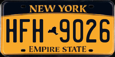 NY license plate HFH9026