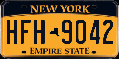 NY license plate HFH9042