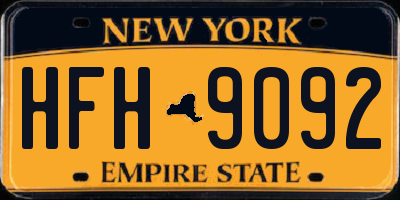 NY license plate HFH9092