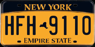 NY license plate HFH9110