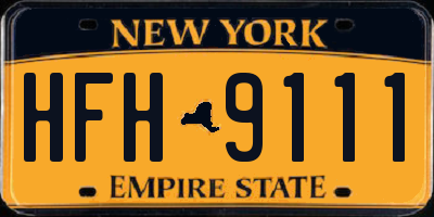 NY license plate HFH9111