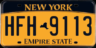 NY license plate HFH9113