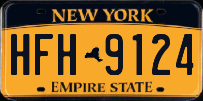 NY license plate HFH9124