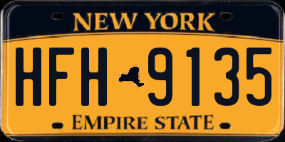 NY license plate HFH9135