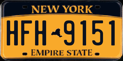 NY license plate HFH9151