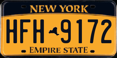 NY license plate HFH9172