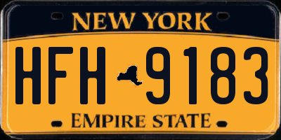 NY license plate HFH9183