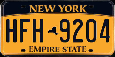 NY license plate HFH9204