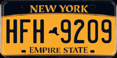 NY license plate HFH9209