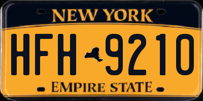 NY license plate HFH9210