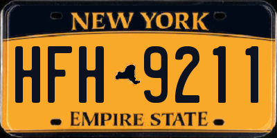 NY license plate HFH9211