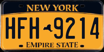 NY license plate HFH9214