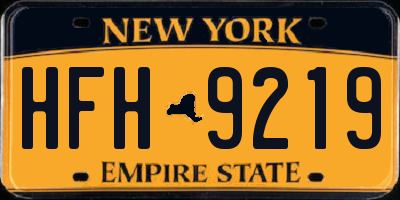 NY license plate HFH9219