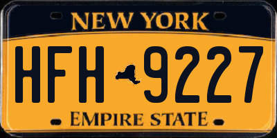 NY license plate HFH9227