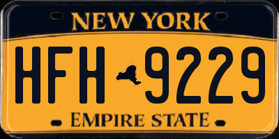 NY license plate HFH9229