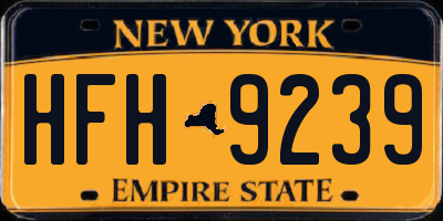 NY license plate HFH9239