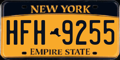 NY license plate HFH9255