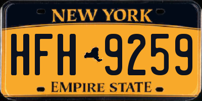 NY license plate HFH9259