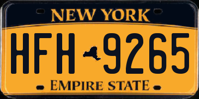 NY license plate HFH9265