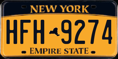 NY license plate HFH9274