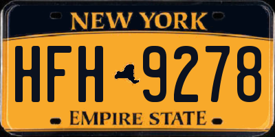 NY license plate HFH9278