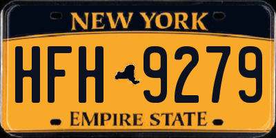 NY license plate HFH9279