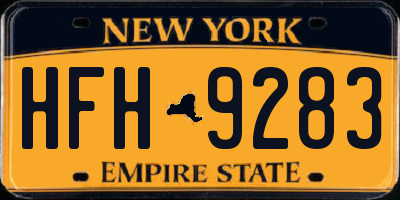 NY license plate HFH9283