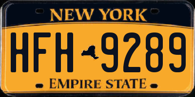 NY license plate HFH9289
