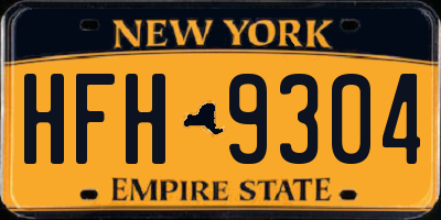 NY license plate HFH9304