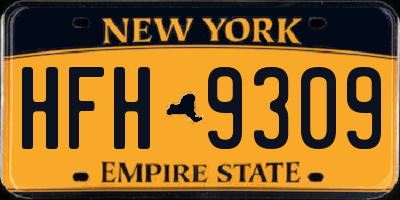 NY license plate HFH9309