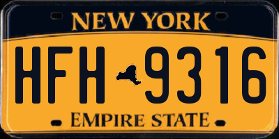 NY license plate HFH9316