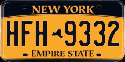 NY license plate HFH9332