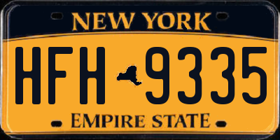 NY license plate HFH9335