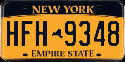 NY license plate HFH9348