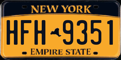 NY license plate HFH9351