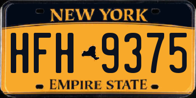 NY license plate HFH9375