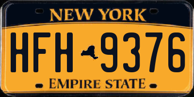 NY license plate HFH9376