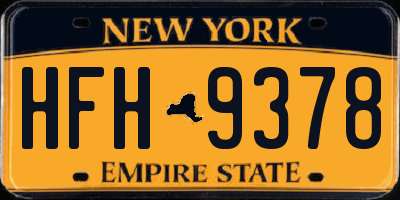 NY license plate HFH9378